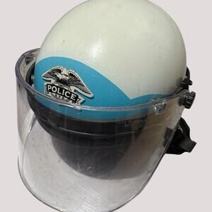 Vintage CPD 1980s Police Bell Riot Motorcycle Helmet Shield C-3 Premier Crown Co